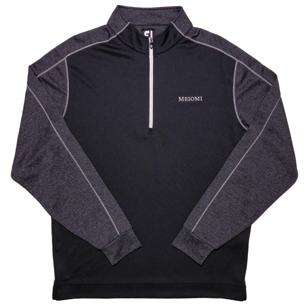 FOOTJOY Meiomi Pinot Noir‎ 1/2 Zip Performance Pullover Golf Black Gray Large L